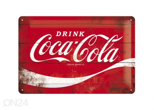 Металлический постер в ретро-стиле Coca-Cola Logo 20x30 cm