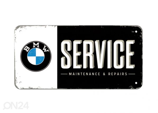 Металлический постер в ретро-стиле BMW Service 10x20 cm