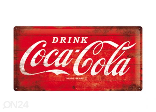 Металлический постер в ретро-стиле Coca-Cola logo 25x50 cm