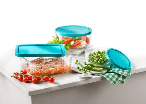 Стеклянная чашка с крышкой Frigoverre 21x13 см