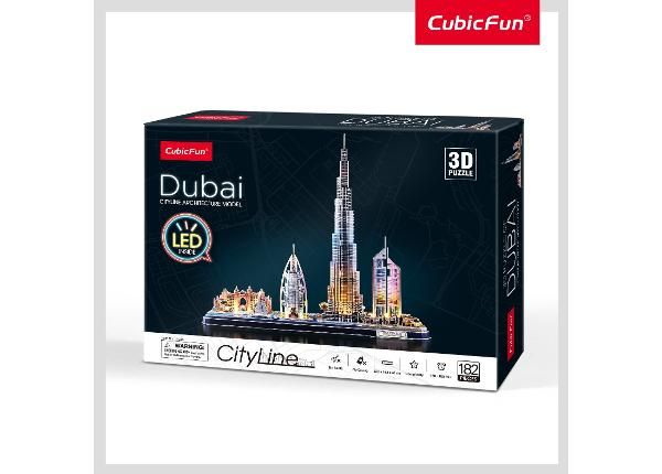 3D-пазл c LED-подсветкой Дубай CUBICFUN City Line