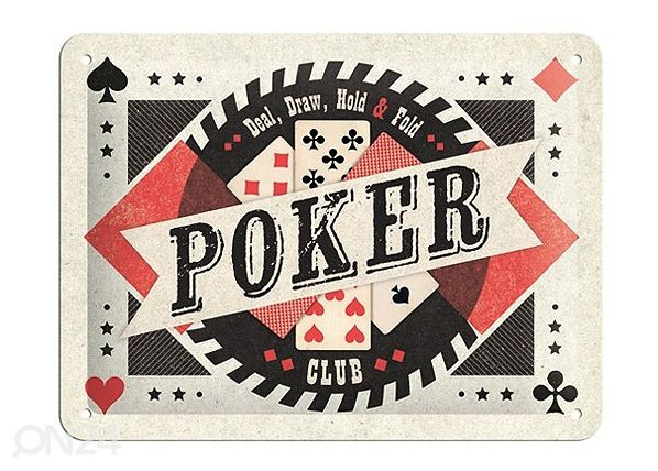 Металлический постер в ретро-стиле Poker Club 15x20 см