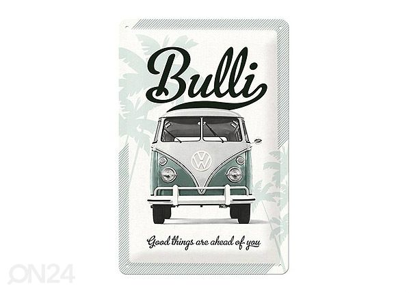 Металлический постер в ретро-стиле VW Bulli Good things are 20x30 см