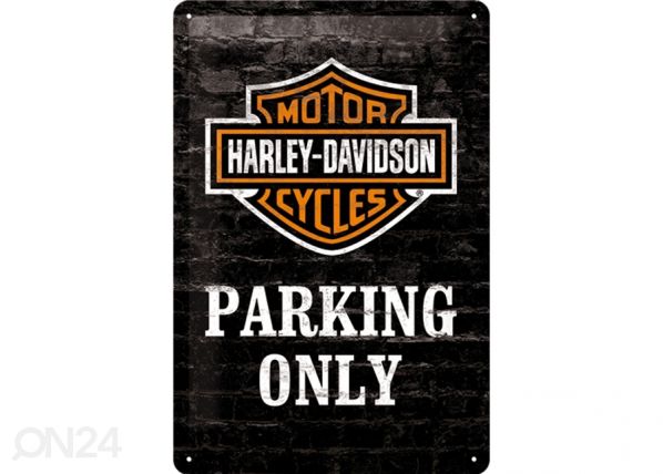 Металлический постер в ретро-стиле Harley-Davidson Parking only 20x30cm