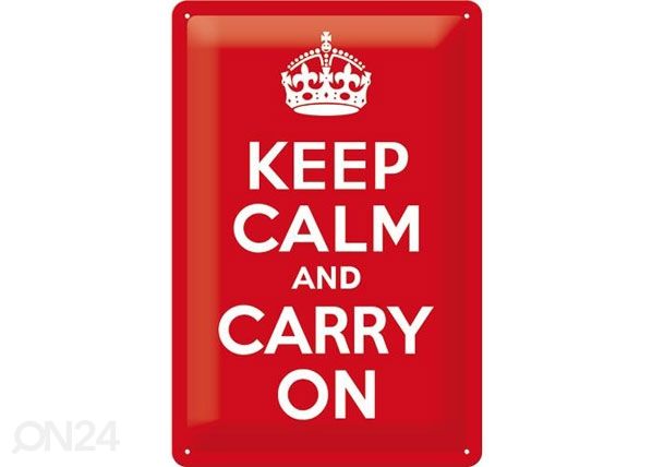 Металлический постер в ретро-стиле Keep calm and carry on 20x30cm
