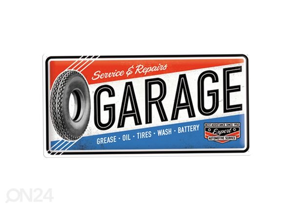 Металлический постер в ретро-стиле Service & Repair Garage 25x50cm