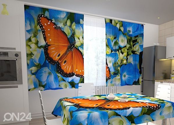 Просвечивающая штора Butterfly on the blue 200x120 см