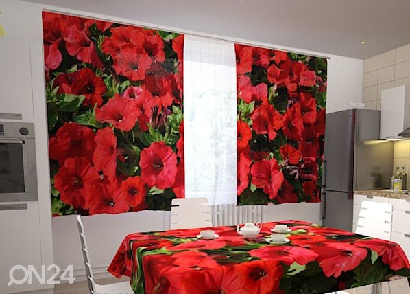 Просвечивающая штора Red petunias 200x120 см