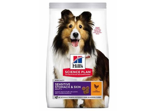 Hill's Science Plan Sensitive корм для собак с курицей, для собак среднего размера 2,5 кг