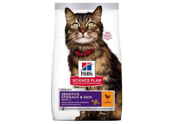 Hill's Science Plan Sensitive Stomach/Skin корм для кошек с курицей 1,5 кг