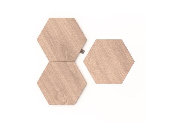 Nanoleaf Elements Wood Look Hexagons (3 панели), теплый и холодный свет