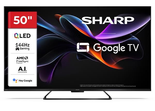 Teler Sharp 50" (126 см) QLED 4K Ultra HD Google TV, Dolby Vision IQ, Dolby Atmos