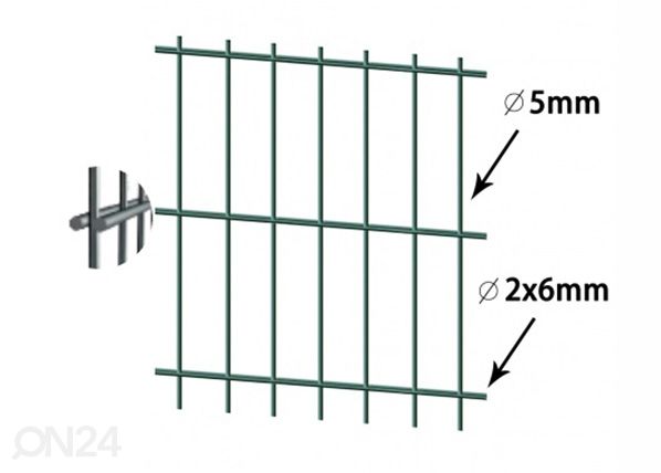Заборная панель 2D RAL6005, 6/5/6 mm 123x250 cm