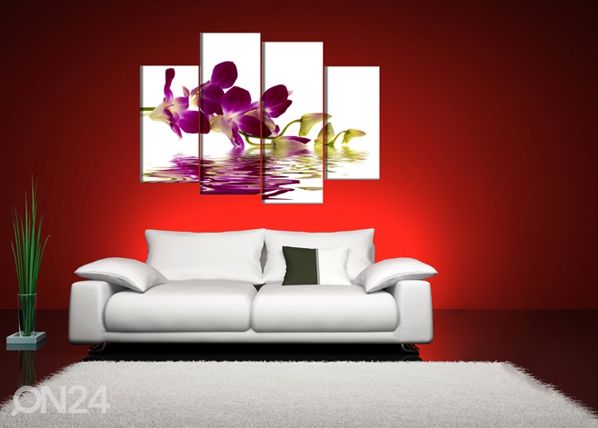 Картина из 4-частей Punane orhidee 130x80 см