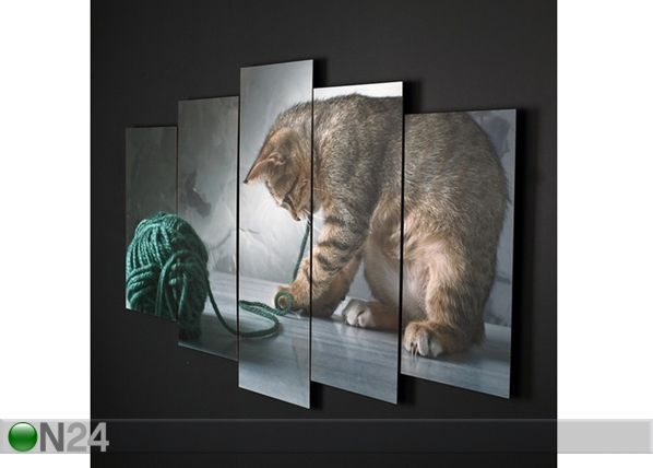 Картина из 5-частей Cats I, 100x60 cm