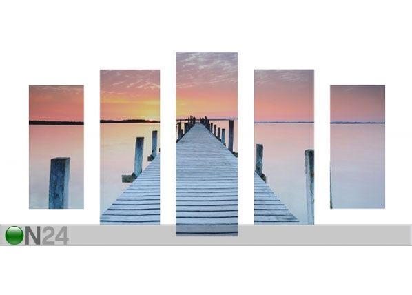 Картина из 5-частей Footbridge & Sunset 160x60 cm