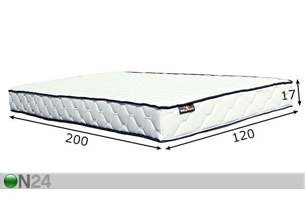 Кровать Vega 120x200 cm + матрас Prime Standard Bonell
