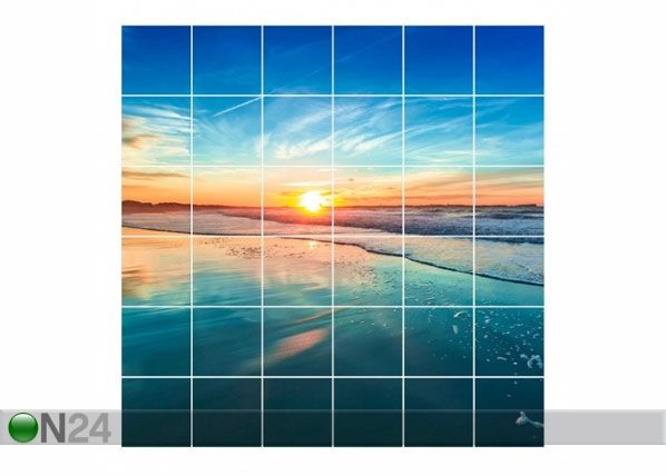 Наклейки на плитку Romantic sunset by the sea 120x120 cm