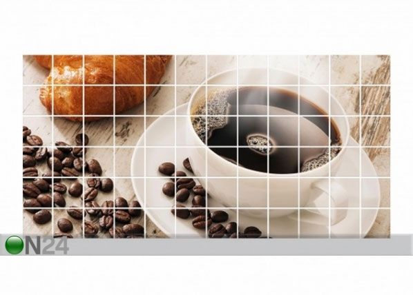 Наклейки на плитку Steaming coffee cup with coffee beans 60x120 cm
