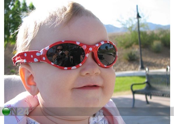 Солнцезащитные очки красные в горошек 0-2 лет