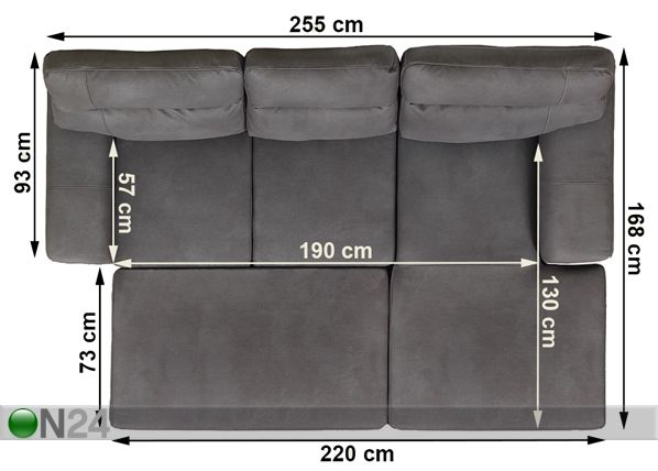 Угловой диван-кровать с ящиком Fiona