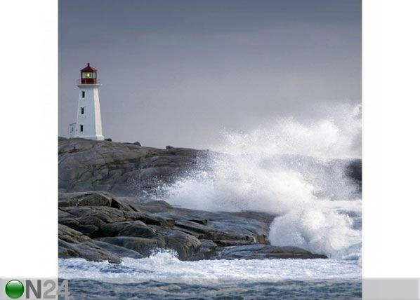Флизелиновые фотообои Storm Waves At The Lighthouse