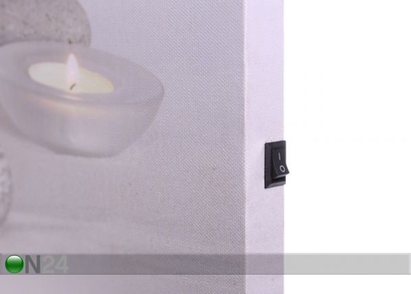 LED настенная картина Tealights & Buddha 90x30 см