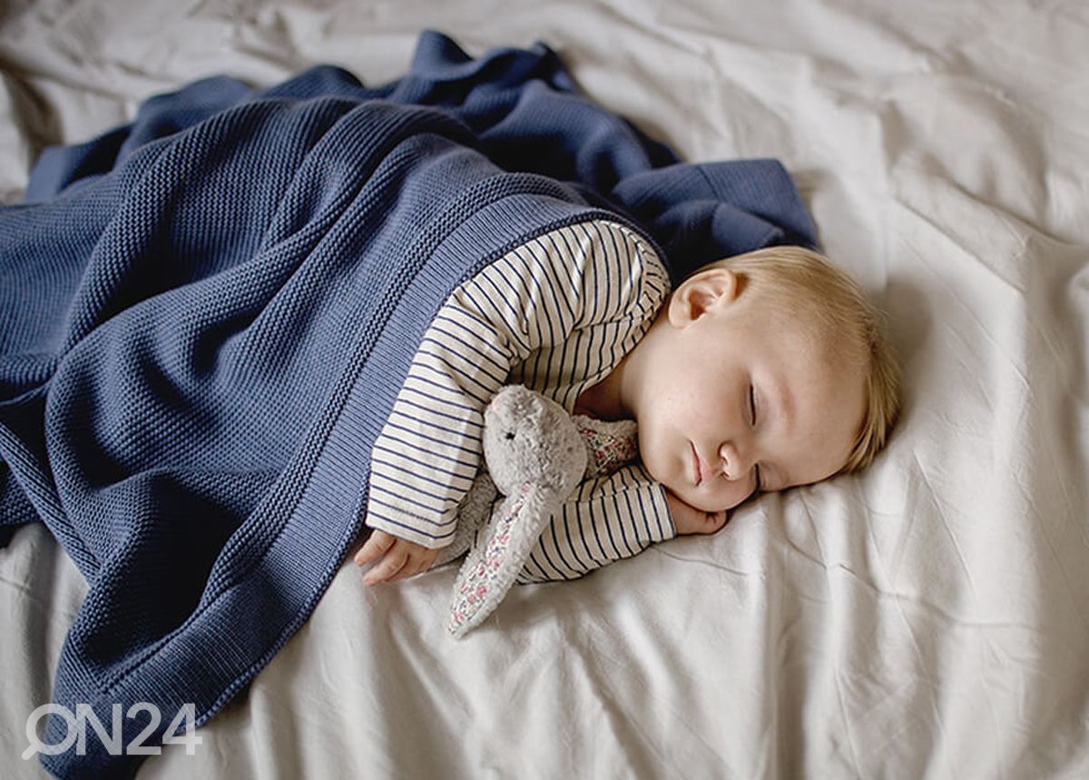 Бамбуковое вязаное одеяло для младенцев, denim увеличить