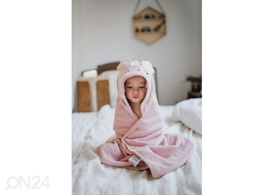 Бамбуковое детское банное полотенце 85 × 85, пудрово-розовое увеличить