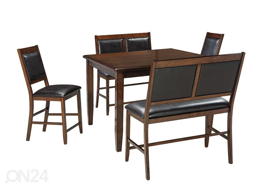 Барный стол 122x122 см + 2 стула и 2 скамьи увеличить