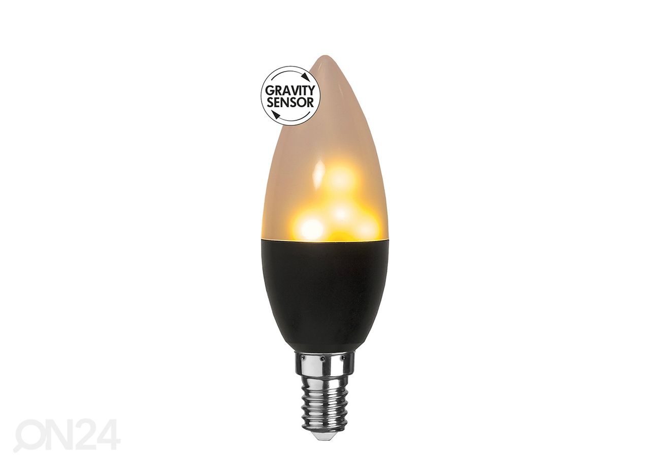 Декоративная LED лампа с цоколем E14, горящее пламя увеличить