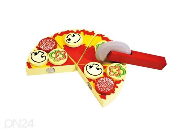 Деревянная игрушечная пицца с начинкой увеличить