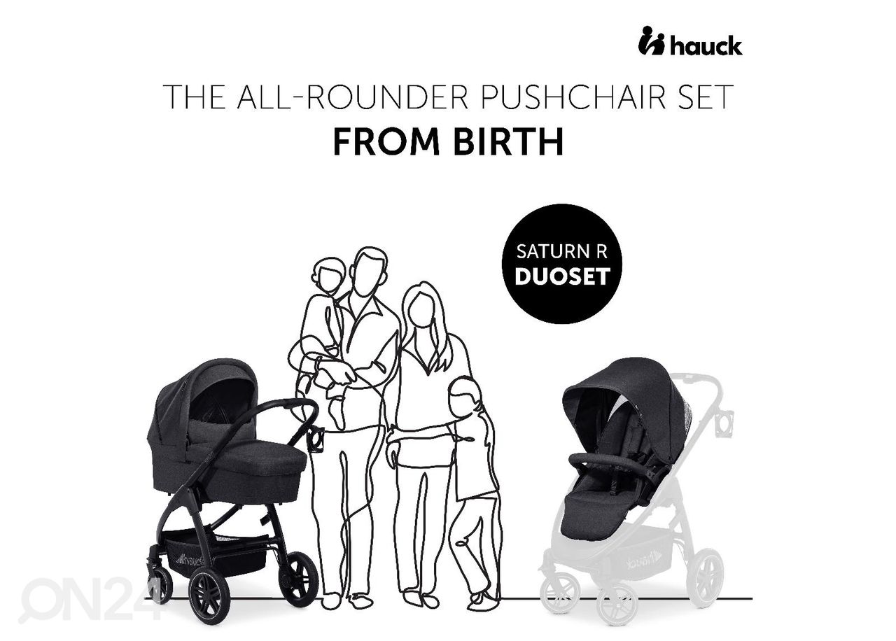 Детская коляска Hauck Comfort Saturn R Duoset черная увеличить