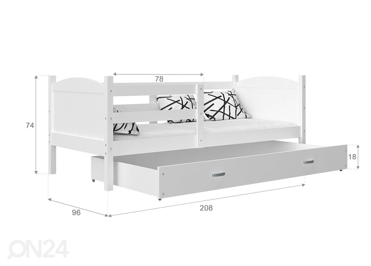 Детская кровать с ящиком 90x200 cm увеличить