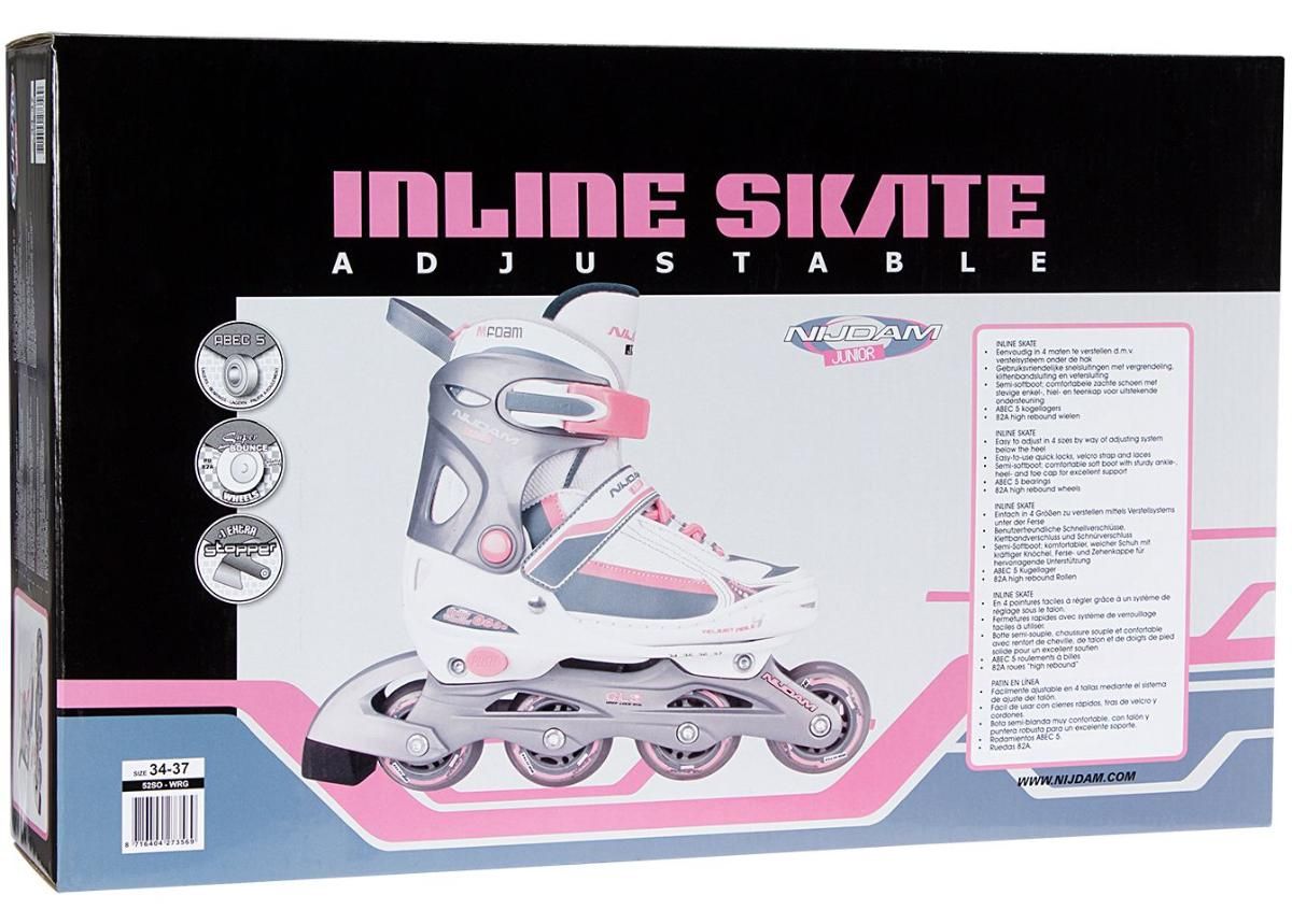 Детские роликовые коньки Inline Skates Adjustable Semi-Softboot Nijdam увеличить