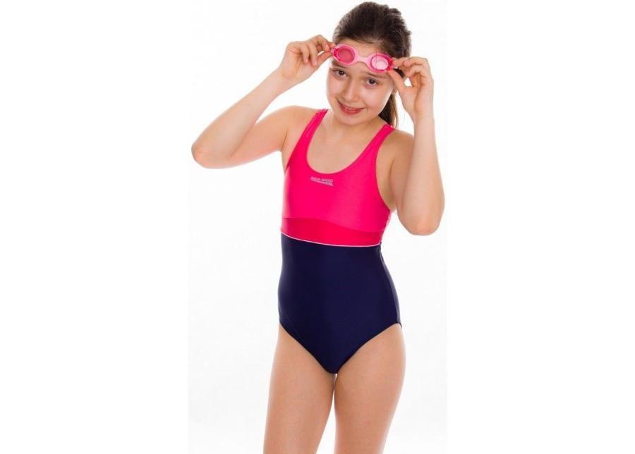 Детский купальник Aqua-Speed EMILY Junior тёмно-синий - розовый увеличить