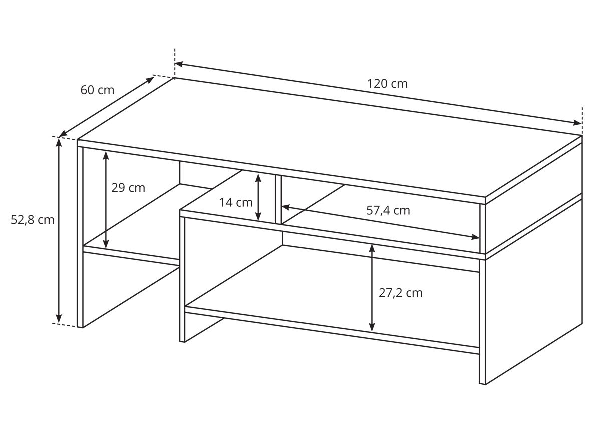 Журнальный стол 120x60 cm увеличить