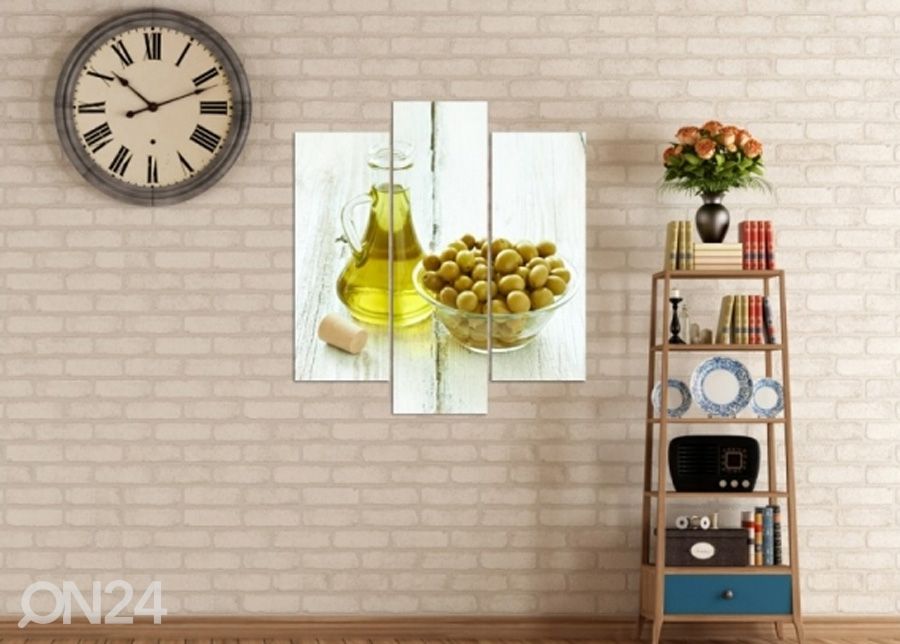 Картина из 3-частей Olives in a bowl 3D 90x80 см увеличить