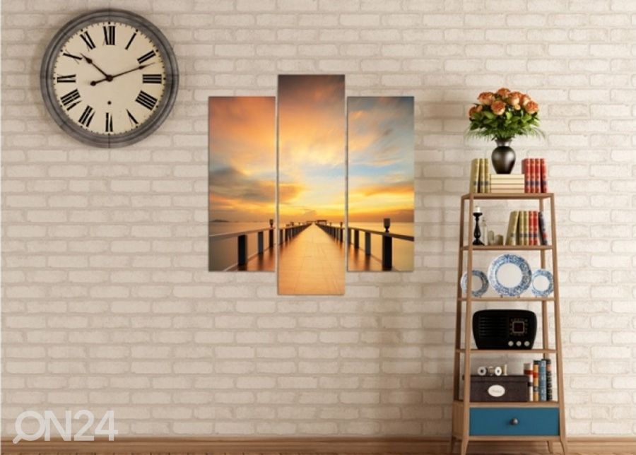 Картина из 3-частей Sunset view on the bridge 3D 90x80 см увеличить
