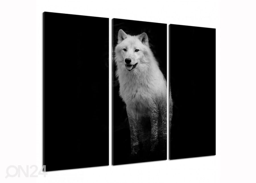 Картина из 3-частей White Wolf 3D 90x80 см увеличить