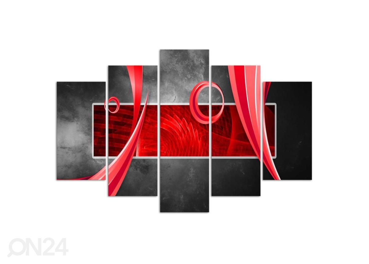 Картина из 5-частей Abstract Red Rectangle 200x100 см увеличить