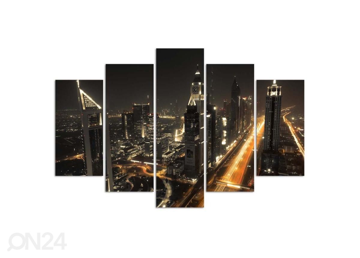 Картина из 5-частей Dubai Panorama at Night 100x70 см увеличить
