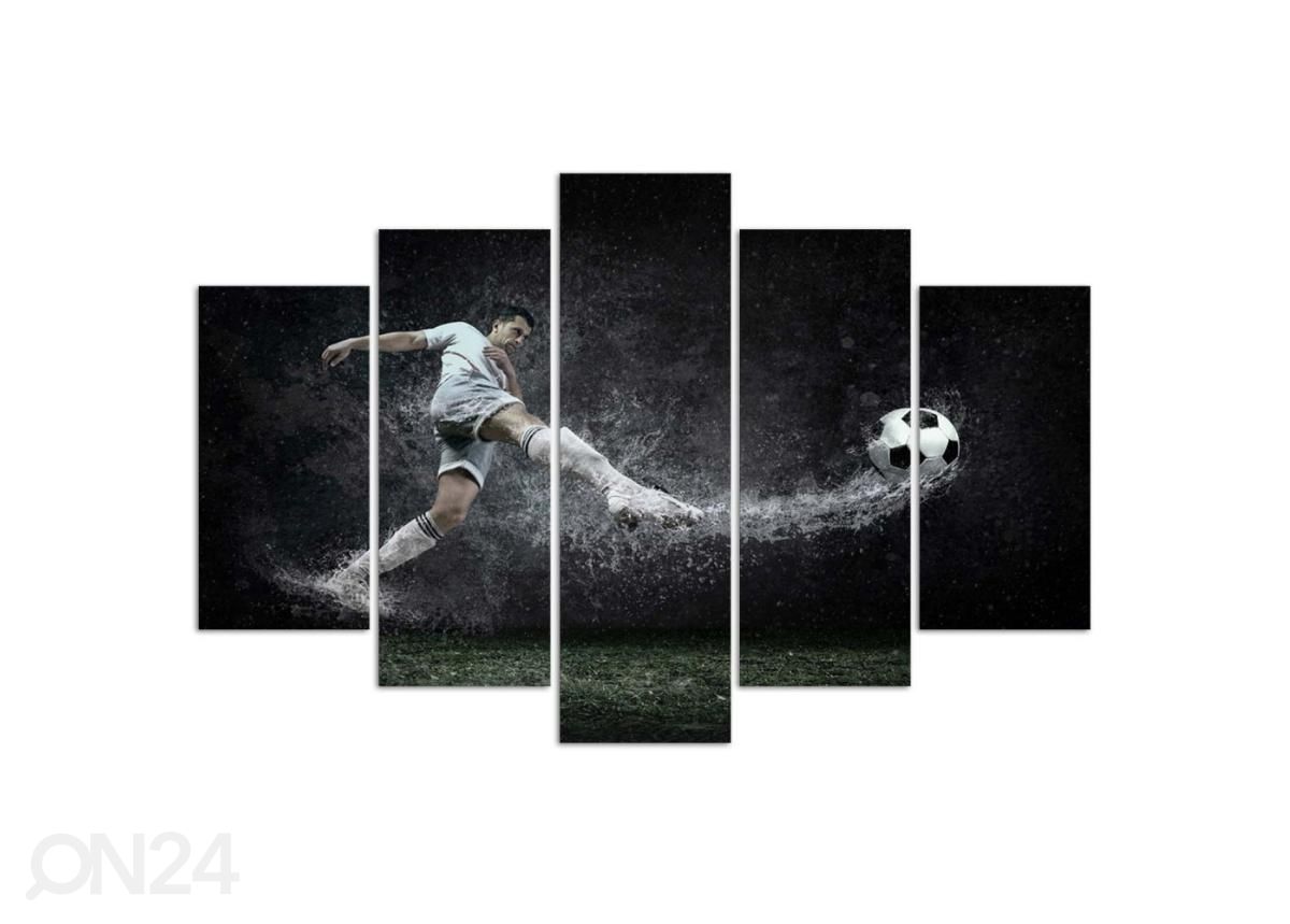 Картина из 5-частей Football Player on Wet Turf 100x70 см увеличить