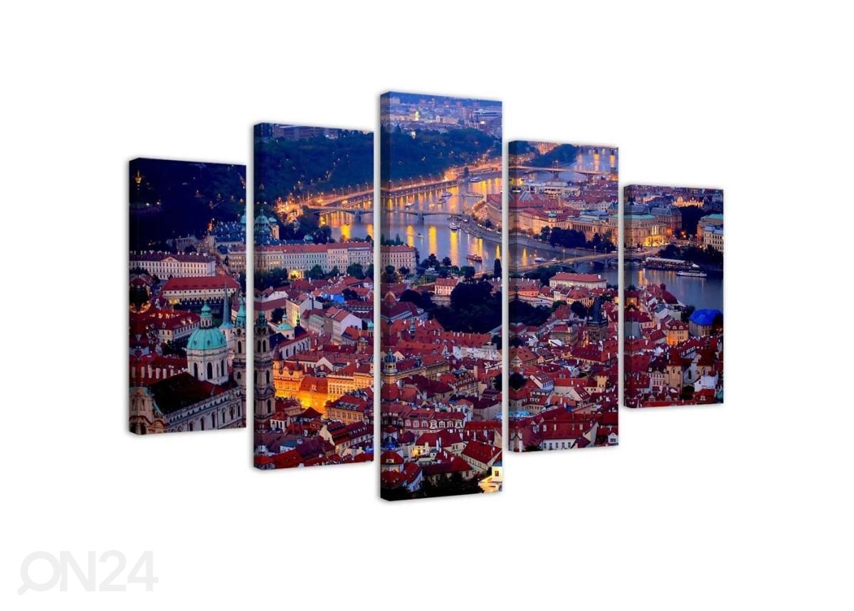 Картина из 5-частей Prague at dusk 100x70 см увеличить