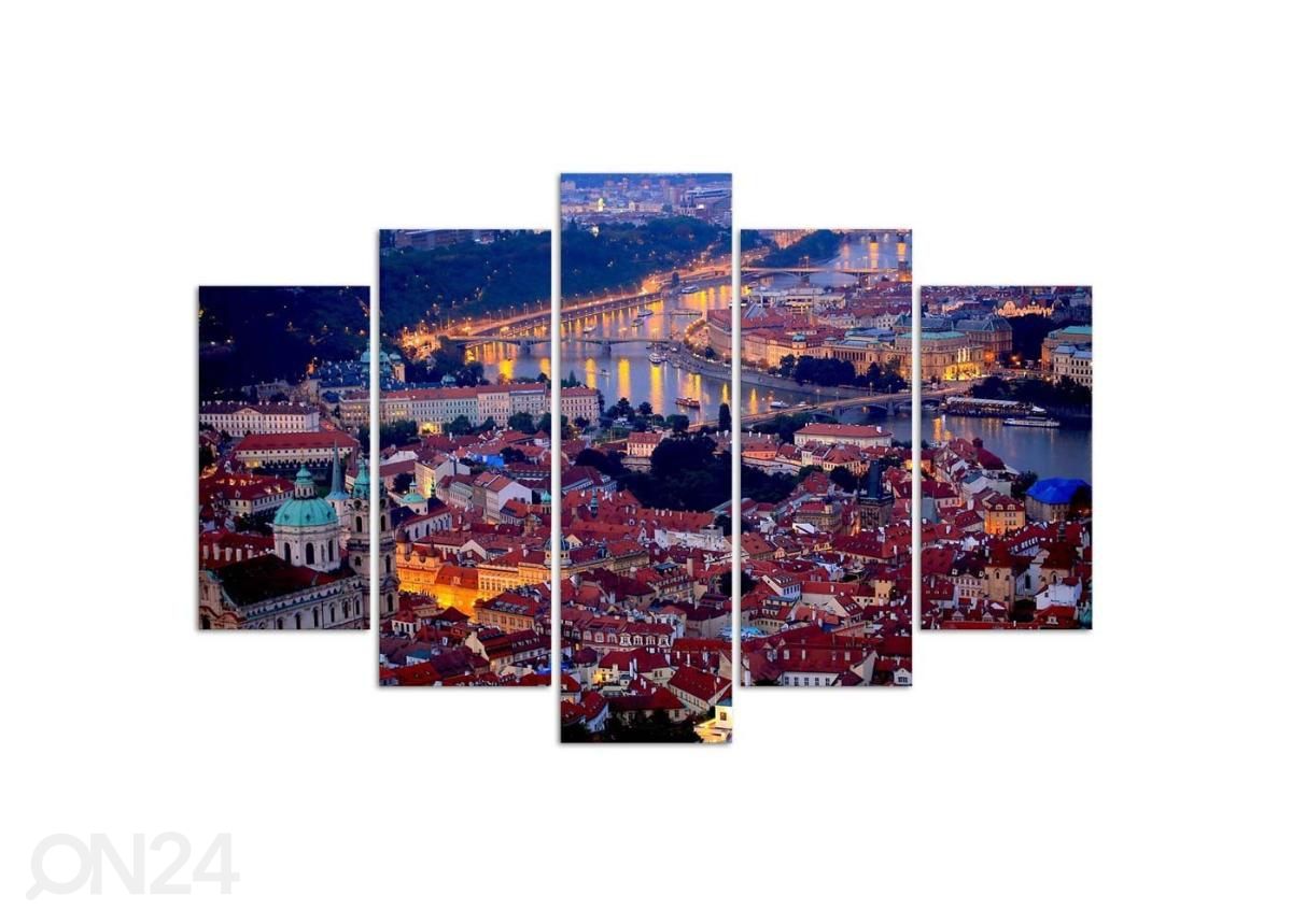 Картина из 5-частей Prague at dusk 100x70 см увеличить