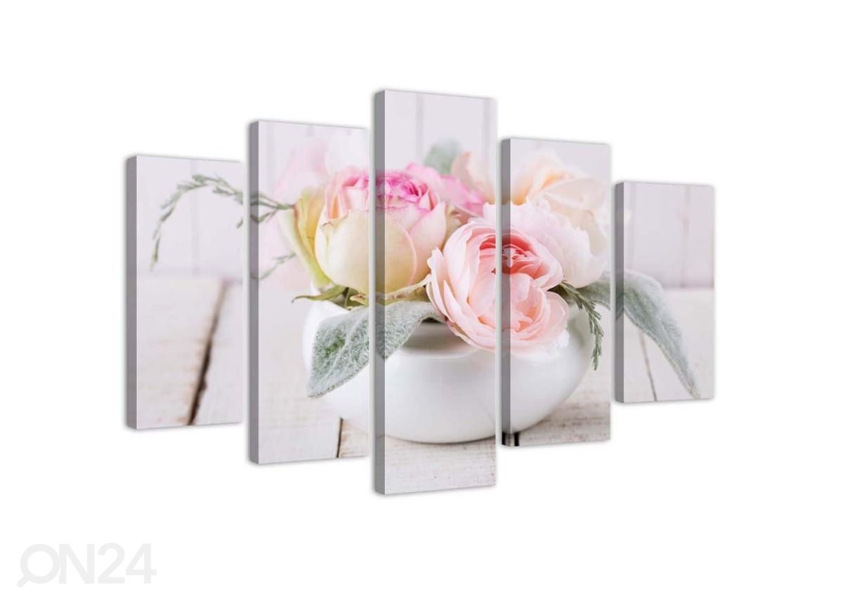 Картина из 5-частей Roses in white vase 100x70 см увеличить