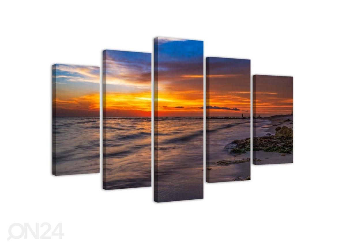 Картина из 5-частей Sunset on the Beach 100х70 см увеличить