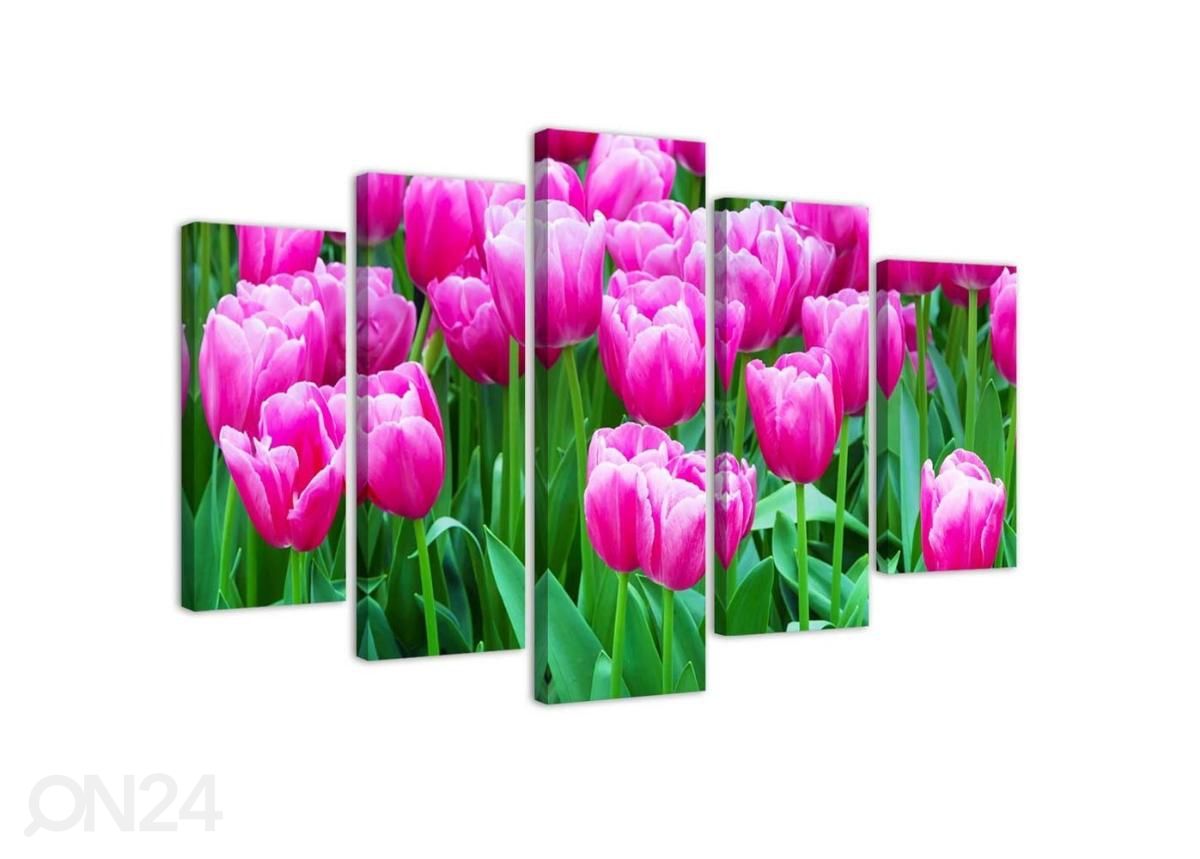 Картина из 5-частей White and Red Tulips 100x70 см увеличить