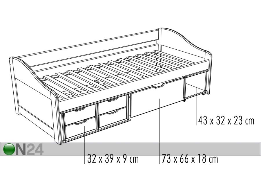 Комплект кровати Maxima 90x200 cm увеличить