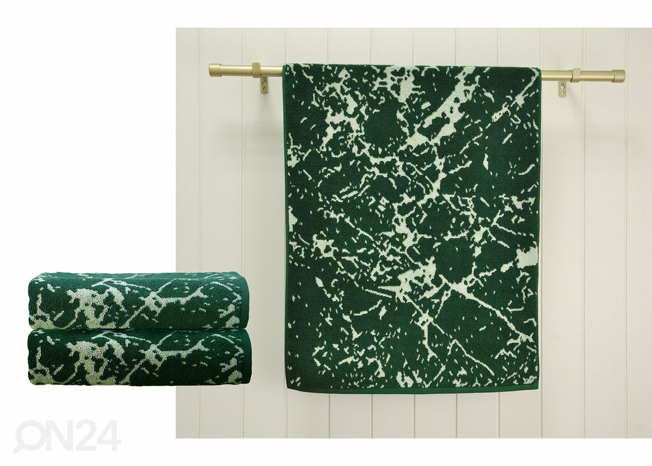 Комплект махровых полотенец Marble зелёный, 2 шт увеличить